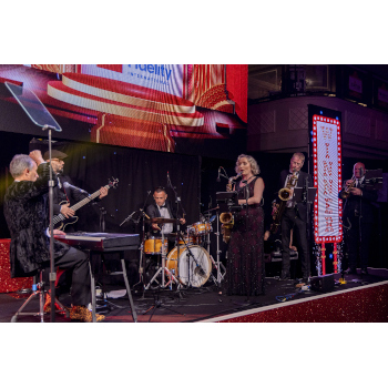 The Red Stripe band on stage