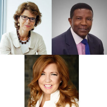 Clockwise from top left: Vicky Pryce, Trevor Williams and Pippa Malmgren