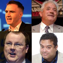 Clockwise from top left: Caspar Berry, Kevin Keegan, Paul Sinha and Declan Curry