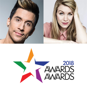 Russel Kane and Rachel Parrris to host the Awards Awards sponsored by Performing Artistes