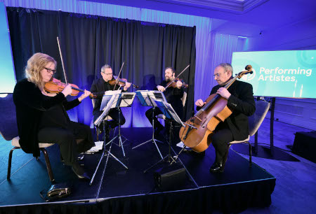 Status Cymbal string quartet at the Performing Artistes New Year Speaker Drinks