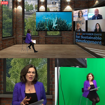 Green screen before and after Conference Set Up