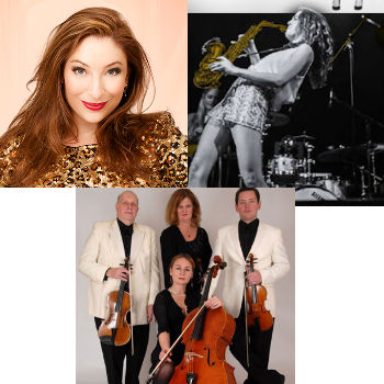 Clockwise from top left: Jess Robinson, High on Heels and Status Cymbal